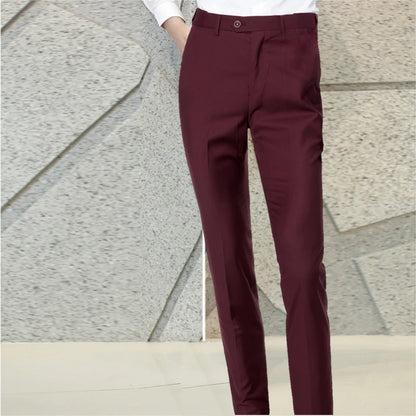 M-6XL Men's Fashion Boutique Business Office Suit Pants Male Pure Color Casual Pants Formal Groom's Wedding Dress Pants Trousers