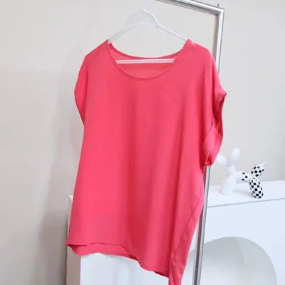 Summer New Arrive High Quality 100% Mulberry Silk Office Lady Blouse Short Sleeved