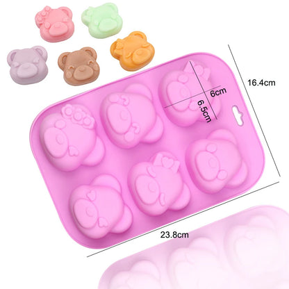 Cartoon Silicone Mold For Baking Stitch Bear Mouse Cat Pig Duck Chocolate Soap Mould Animal Cake Decorating Tool Cupcake Topper