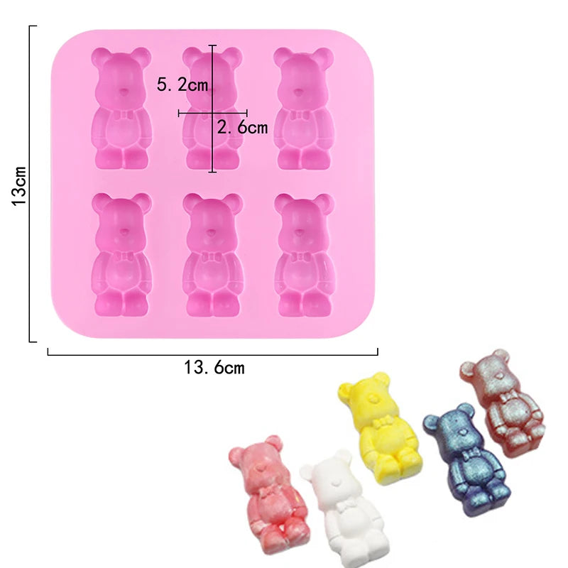 Cartoon Silicone Mold For Baking Stitch Bear Mouse Cat Pig Duck Chocolate Soap Mould Animal Cake Decorating Tool Cupcake Topper