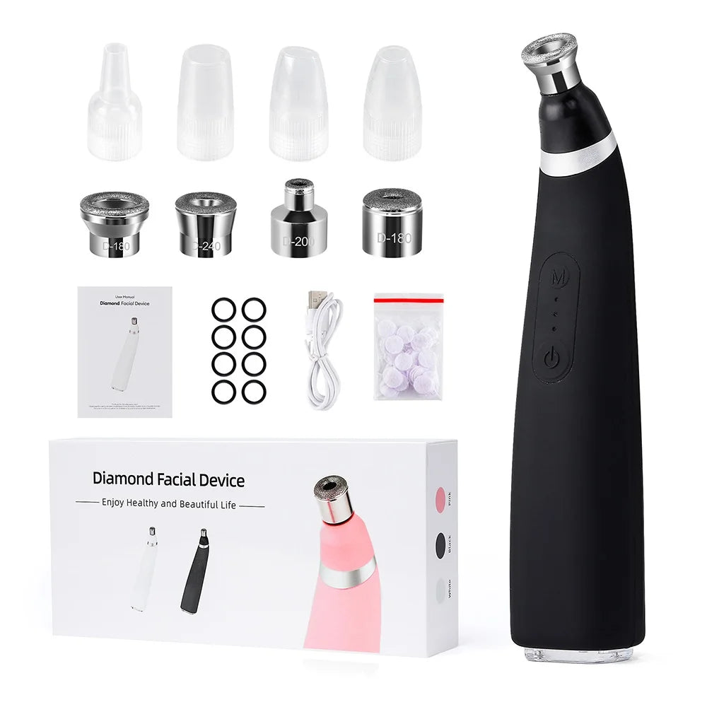 Foreverlily Portable Diamond Peeling Machine Microdermabrasion Facial Cleaning Device Exfoliation Vacuum Blackhead Remover