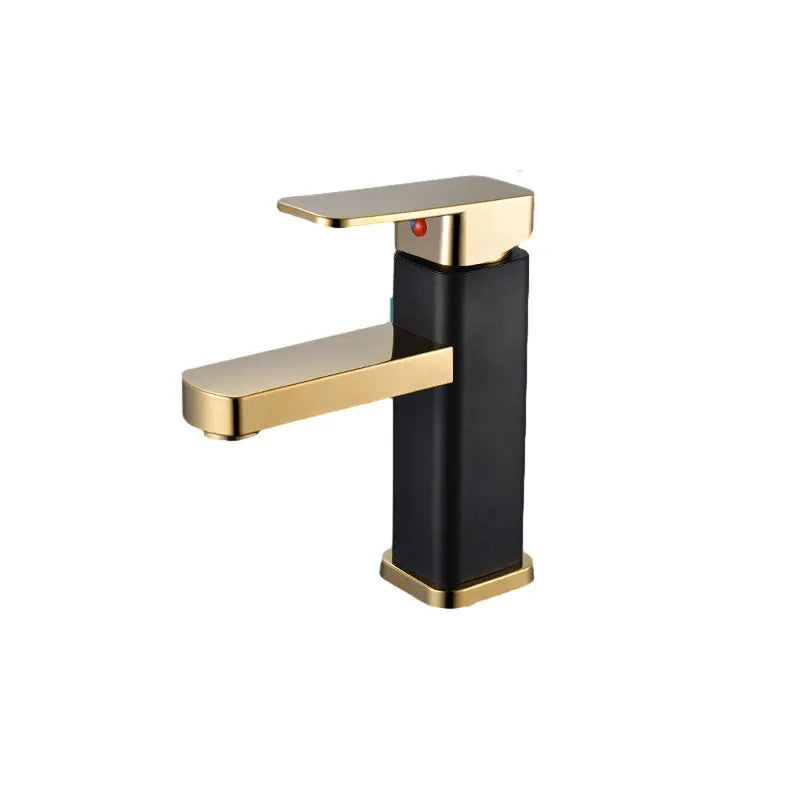 RETHME Gold faucet bathroom faucet metal stainless steel handle hot and cold mixer faucet square faucet beautiful bathroom