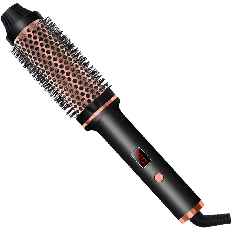 1.5 Inch Hair Curling Iron Brush Ceramic Thermal Brush Heated Round Brush Hair Electric Heating Brush Electric Hair Curler Comb