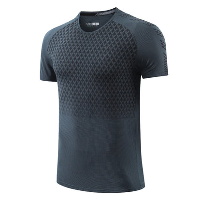 Sport Print Shirts Fashion Breathable Muscle Bodybuilding Men Short Sleeve Gym Workout Quick Dry Outdoors T Shirts