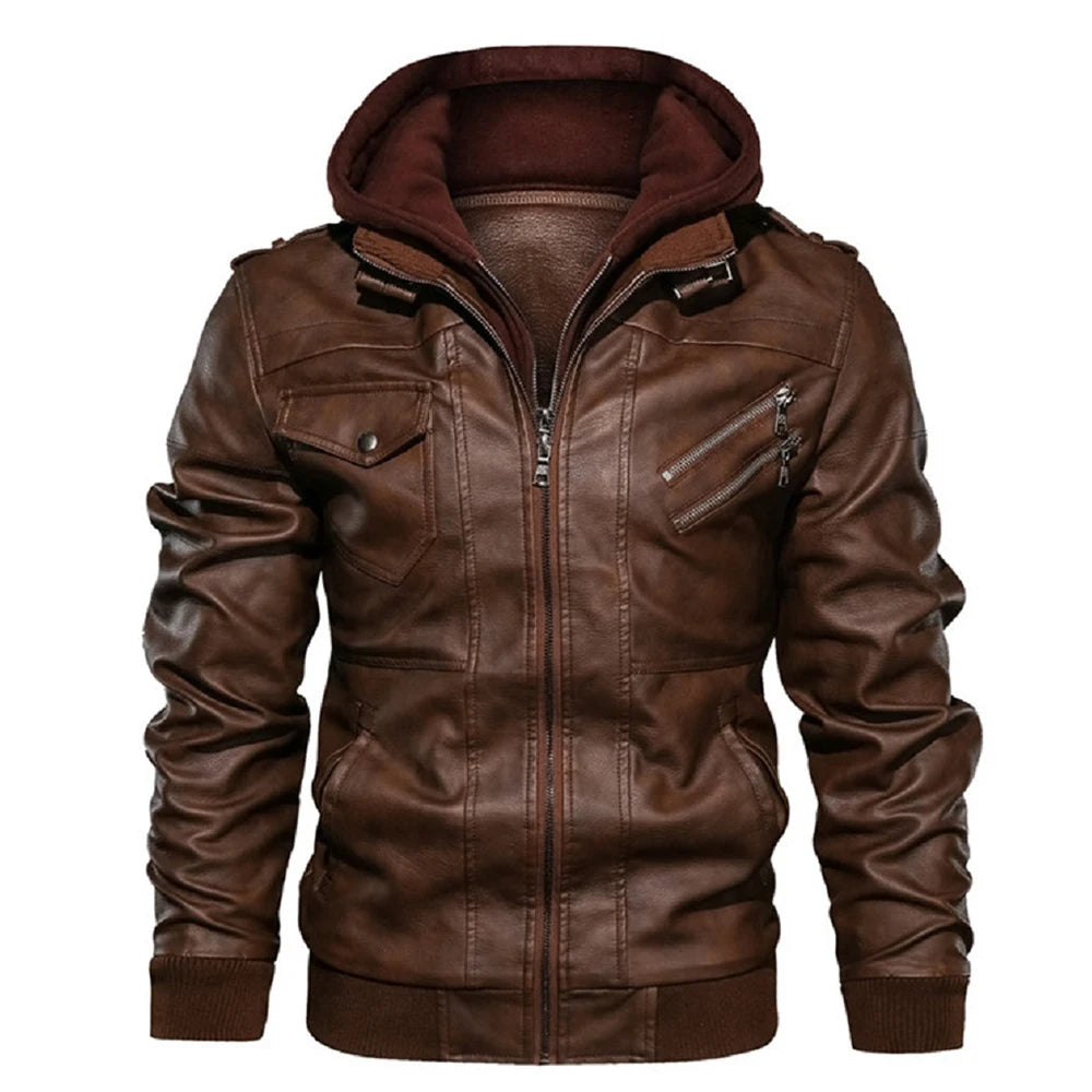 KB New Men's Leather Jackets Autumn Casual Motorcycle PU Jacket Biker Leather Coats Brand Clothing EU Size SA722