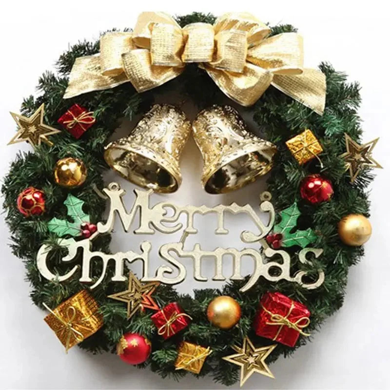 2024 New Year Christmas Wreaths Door Hanging 30cm Large Christmas Wreath for Door Window Artificial Hanging Home Party Decor