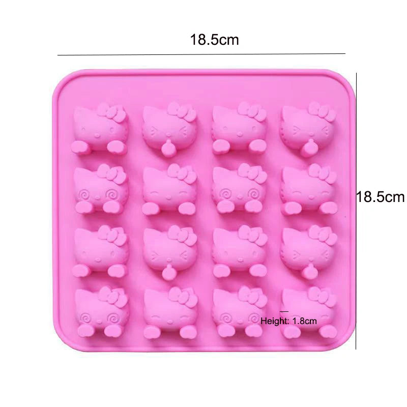 Cartoon Silicone Mold For Baking Stitch Bear Mouse Cat Pig Duck Chocolate Soap Mould Animal Cake Decorating Tool Cupcake Topper