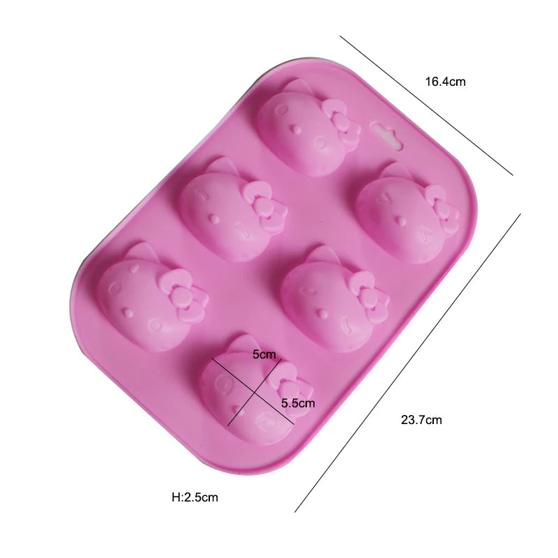 Cartoon Silicone Mold For Baking Stitch Bear Mouse Cat Pig Duck Chocolate Soap Mould Animal Cake Decorating Tool Cupcake Topper