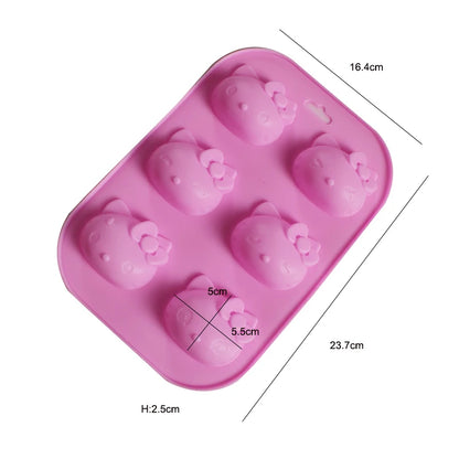 Cartoon Silicone Mold For Baking Stitch Bear Mouse Cat Pig Duck Chocolate Soap Mould Animal Cake Decorating Tool Cupcake Topper