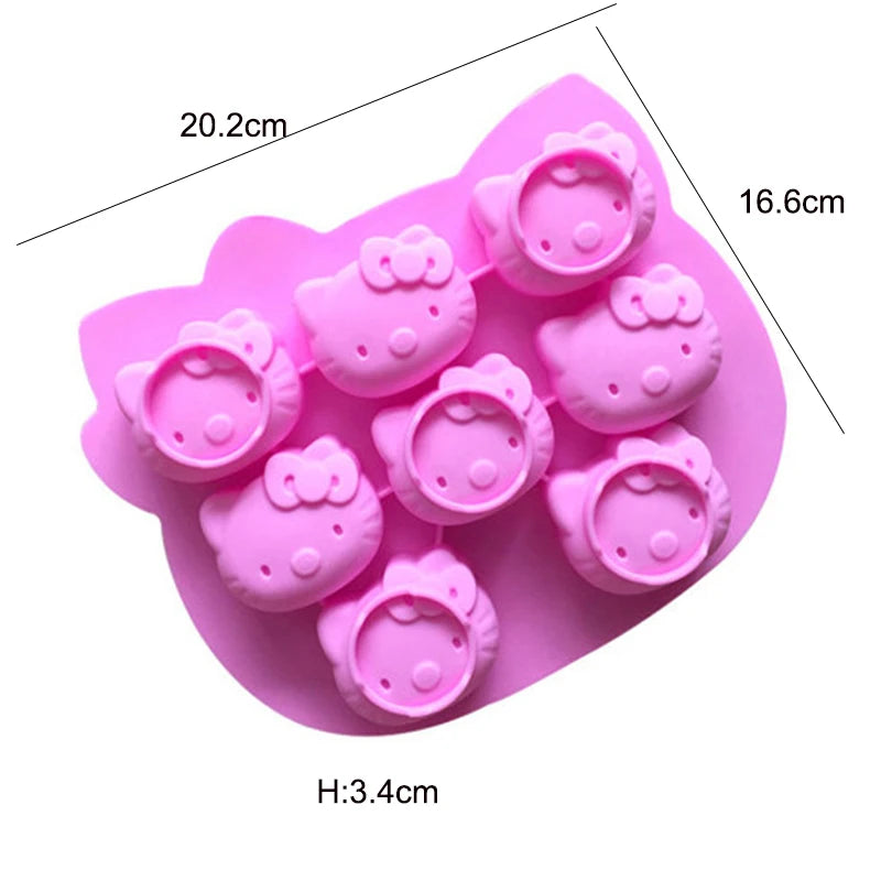 Cartoon Silicone Mold For Baking Stitch Bear Mouse Cat Pig Duck Chocolate Soap Mould Animal Cake Decorating Tool Cupcake Topper