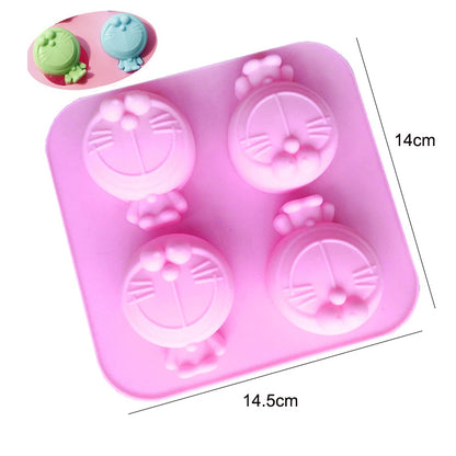 Cartoon Silicone Mold For Baking Stitch Bear Mouse Cat Pig Duck Chocolate Soap Mould Animal Cake Decorating Tool Cupcake Topper