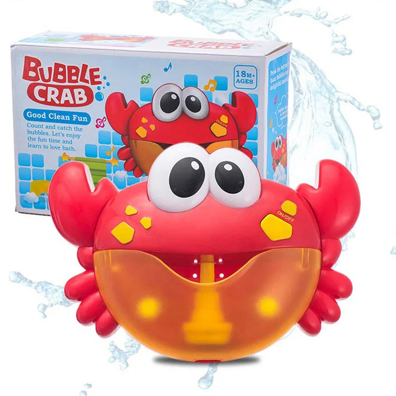 Baby Bath Toys Bubble Machine Duck Crabs Frog Music Kids Bath Toy Bathtub Automatic Bubble Maker Baby Bathroom Toy for Children