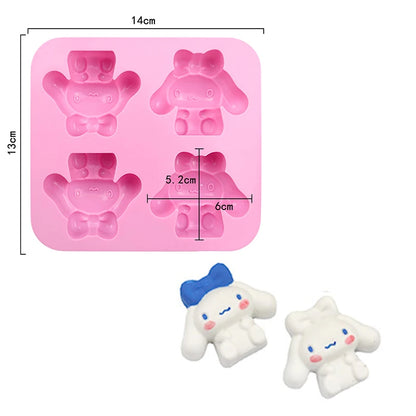 Cartoon Silicone Mold For Baking Stitch Bear Mouse Cat Pig Duck Chocolate Soap Mould Animal Cake Decorating Tool Cupcake Topper