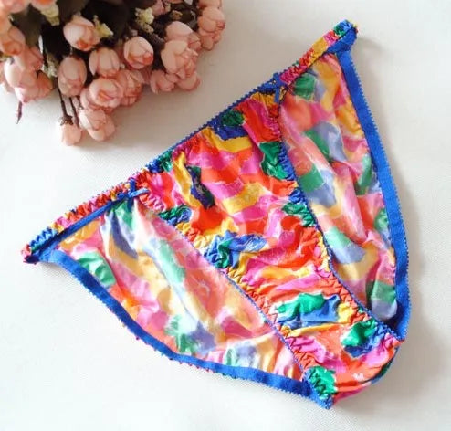 Fashion women's pure silk sexy bikini 100% Mulberry silk trigonometric panties brief