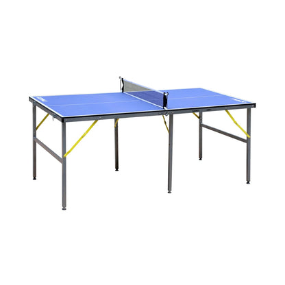 6ft Mid-Size Table Tennis Table Foldable Portable Ping Pong Table Set for Indoor & Outdoor Games with Net 2 Table Tennis Paddles