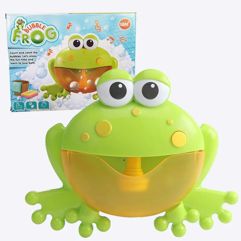 Baby Bath Toys Bubble Machine Duck Crabs Frog Music Kids Bath Toy Bathtub Automatic Bubble Maker Baby Bathroom Toy for Children