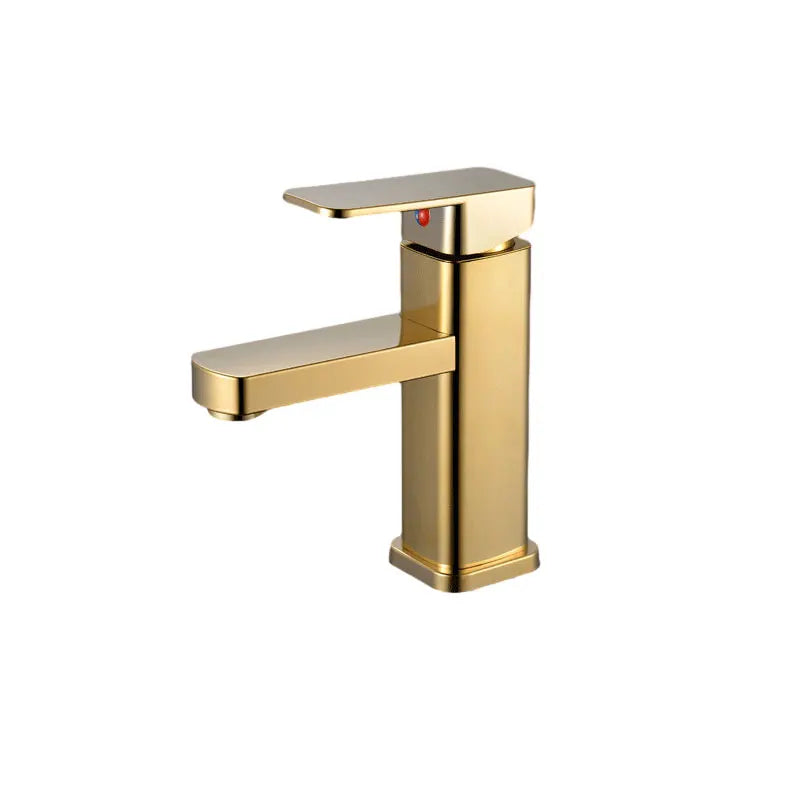 RETHME Gold faucet bathroom faucet metal stainless steel handle hot and cold mixer faucet square faucet beautiful bathroom