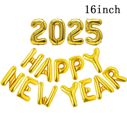 1set Happy New Year Wine Bottle Foil Balloons confetti balloons Christmas Happy New Year Party Decoration 2025 New Year balloons