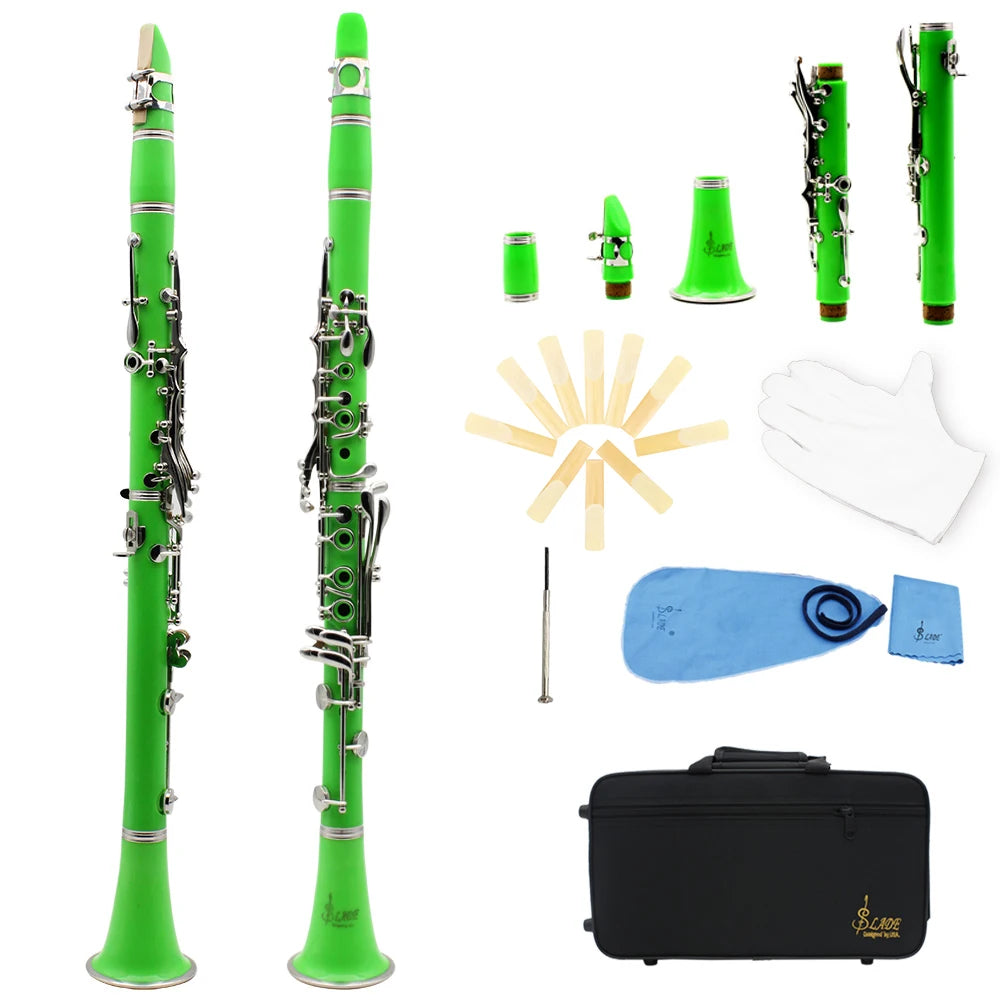 SLADE Bb Clarinet 17 Keys Bakelite Wooden Professional Woodwind Instrument Clarinette With Box Reed Musical Instrument Parts