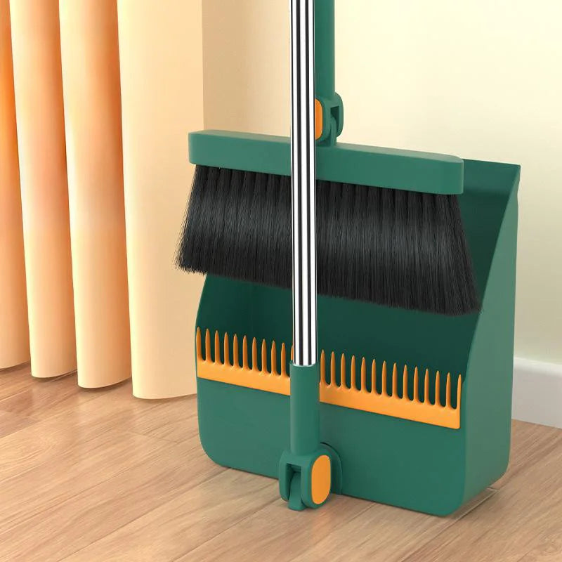 1set/2pcs Upright Dustpan And Broom Combo Set 180 Degree Rotation Sweeping Kitchen Wood Floor Pet Hair For Cleaning Products