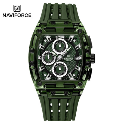 NAVIFORCE 2024 New Design Transparent Tonneau Watch Men Quartz Man Watches Waterproof Luxury Sport Out Door montre homme