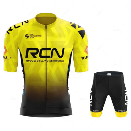 2023 RCN Team Cycling Jersey Set Summer Breathable Road Bicycle Suit Riding Uniform Bike MTB Clothing New Sports Cycling Kits