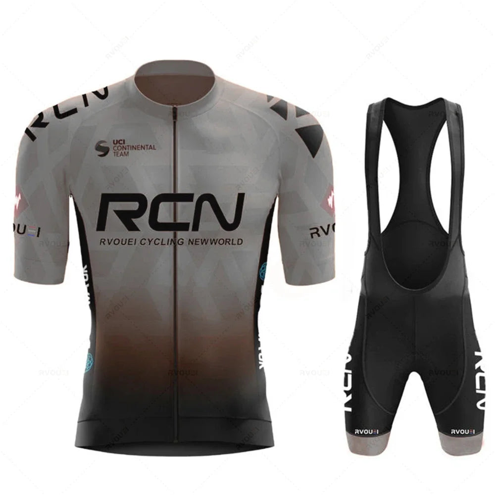 2023 RCN Team Cycling Jersey Set Summer Breathable Road Bicycle Suit Riding Uniform Bike MTB Clothing New Sports Cycling Kits