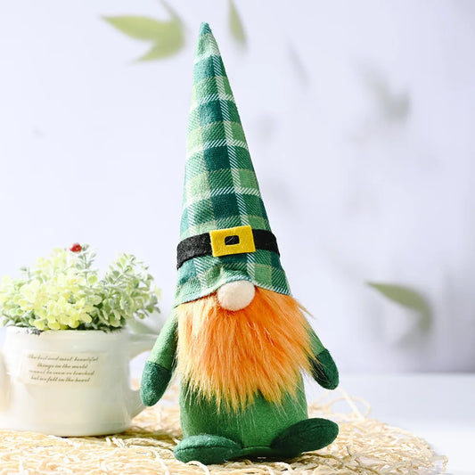 St Patrick's Day Decoration Doll Green Plush Gnome Faceless Doll Irish Day Home Party Decor Saint Patrick Ornaments Irish Gifts