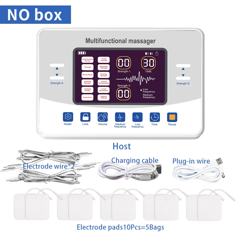 12 Modes Low Frequency Therapy Device TENS Machine EMS Muscle Stimulator Electronic Pulse Massager Myostimulation Apparatus