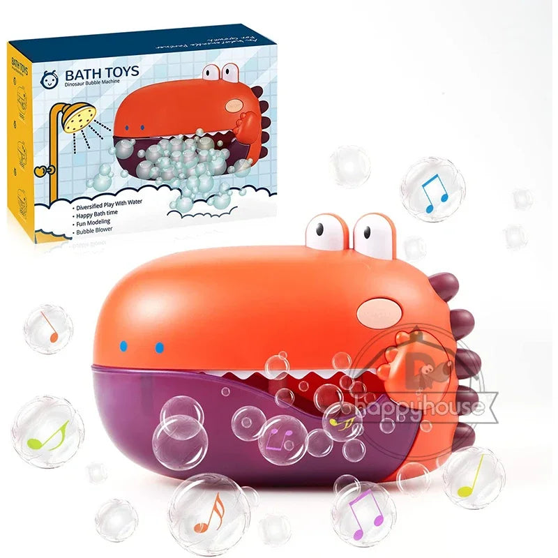 Baby Bath Toys Bubble Machine Duck Crabs Frog Music Kids Bath Toy Bathtub Automatic Bubble Maker Baby Bathroom Toy for Children