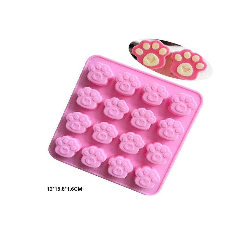 Cartoon Silicone Mold For Baking Stitch Bear Mouse Cat Pig Duck Chocolate Soap Mould Animal Cake Decorating Tool Cupcake Topper