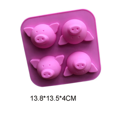 Cartoon Silicone Mold For Baking Stitch Bear Mouse Cat Pig Duck Chocolate Soap Mould Animal Cake Decorating Tool Cupcake Topper