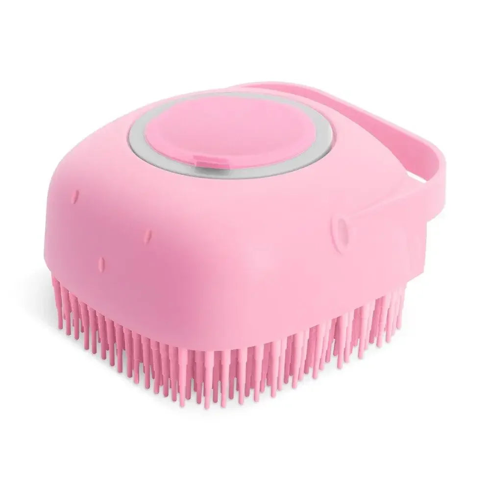 Pet Dog Shampoo Brush 2.7oz 80ml Cat Massage Comb Grooming Scrubber for Bathing Short Hair Soft Silicone Rubber