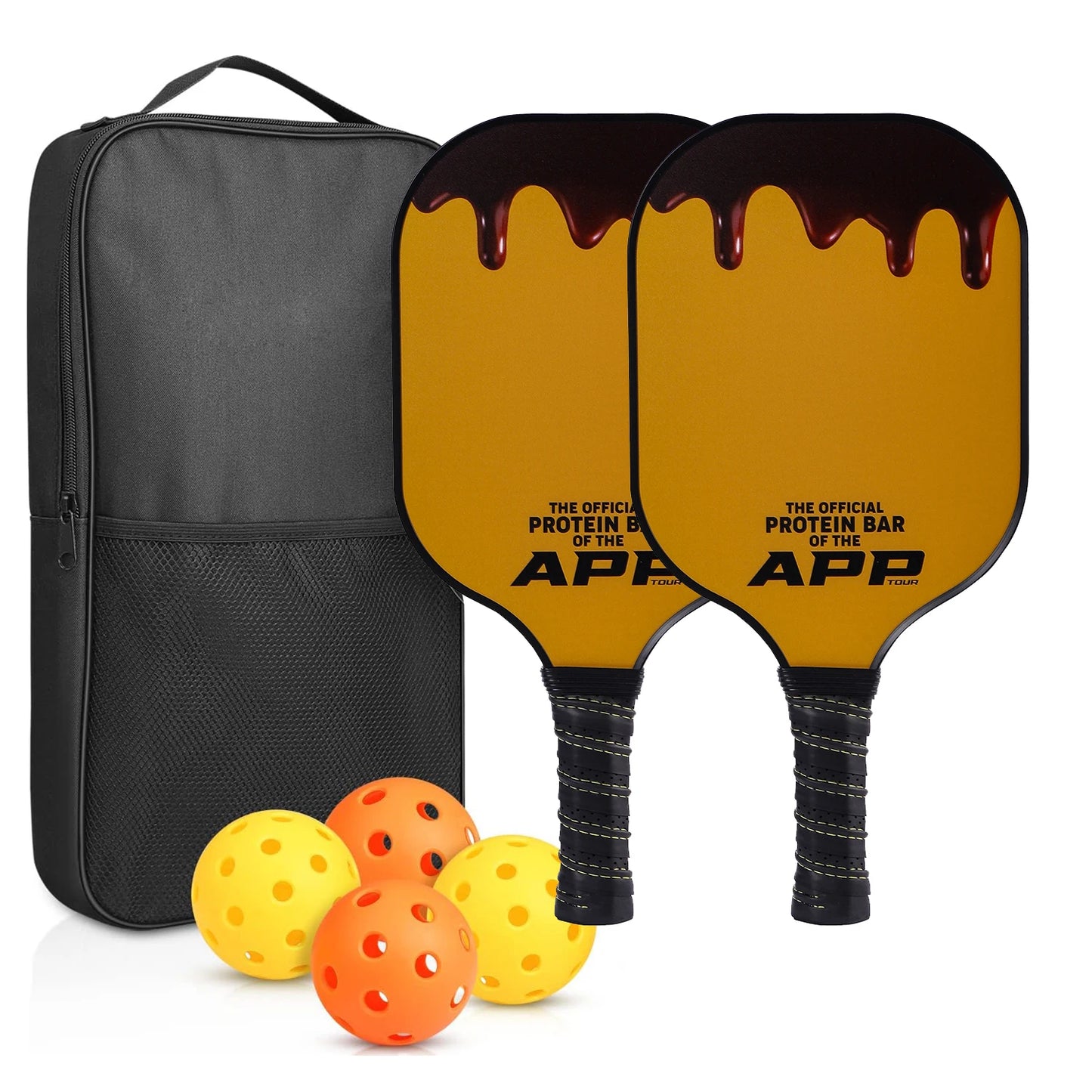 Pickleball Paddles USAPA Approved Set Rackets Honeycomb Core 4 Balls Portable Racquet Cover Carrying Bag Gift Kit Indoor Outdoor