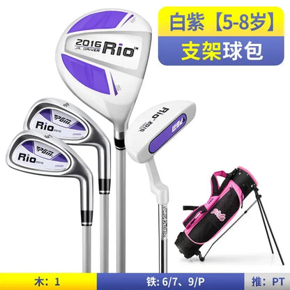 PGM 3-12 Age Boys Girls Kids Golf Club Full Sets Gift Children's Junior School Practice Learning Carbon Swing Putter Bag JRTG004