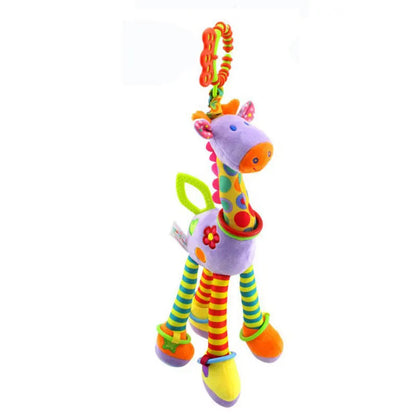 New Soft Cute Giraffe Animal Handbells Rattles Mobile Plush Infant Baby Handle Toys Hot Selling WIth Teether Newborn Baby Gifts