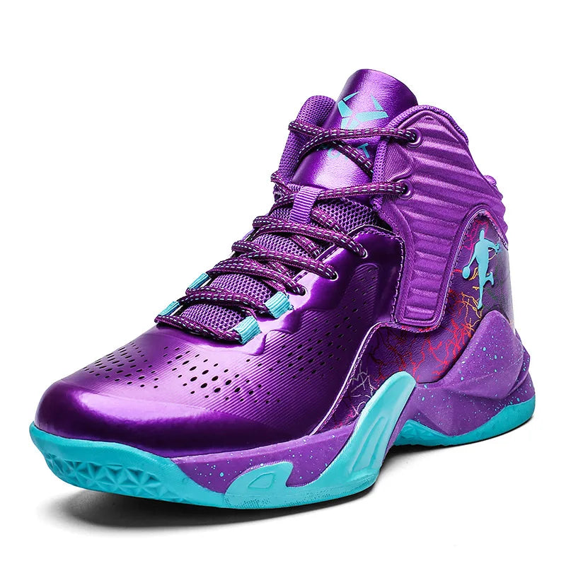 Hot Sale Men's Brand Basketball Shoes Fashion Purple Basketball Sneakers Men Women Training Sport Boots Kids Adult Athletic Shoe