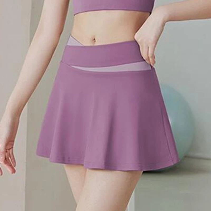 Aiithuug Crisscross Waist Trummy Control Tennis Skirt Pleated Athletic Golf Skorts Activewear Yoga Running Workout Sports Skirt