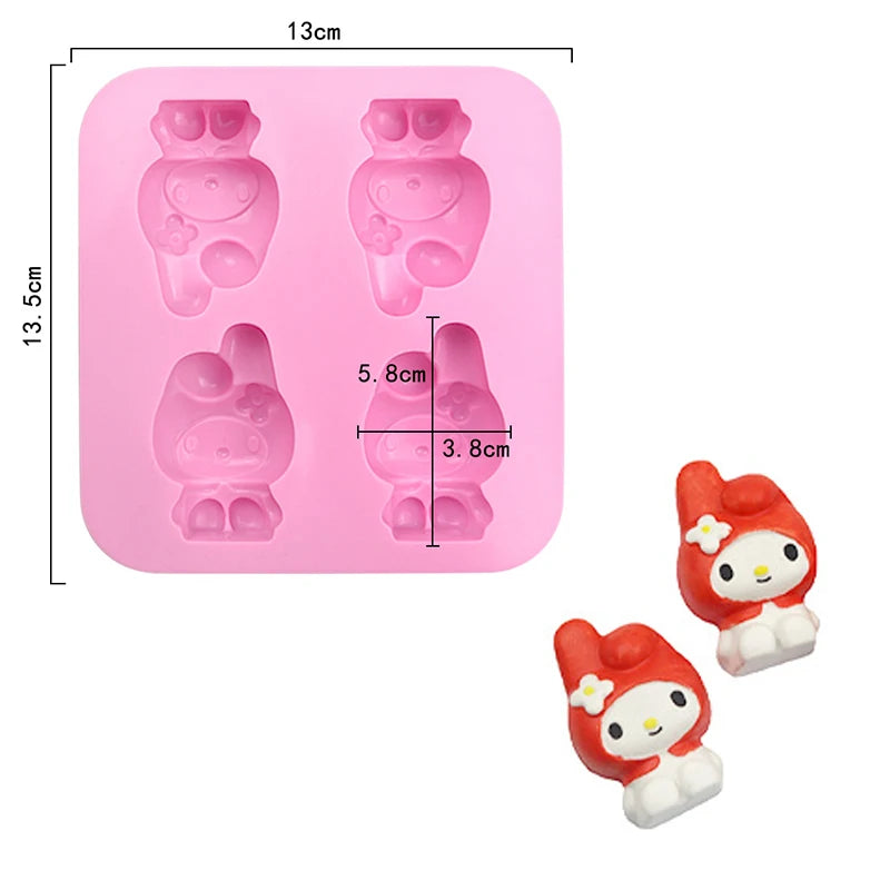 Cartoon Silicone Mold For Baking Stitch Bear Mouse Cat Pig Duck Chocolate Soap Mould Animal Cake Decorating Tool Cupcake Topper