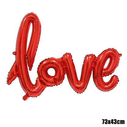 Heart Shaped Background Wall Foil Balloon Love Letter Balloons for Wedding Party Happy Valentines Day Home Decoration Supplies