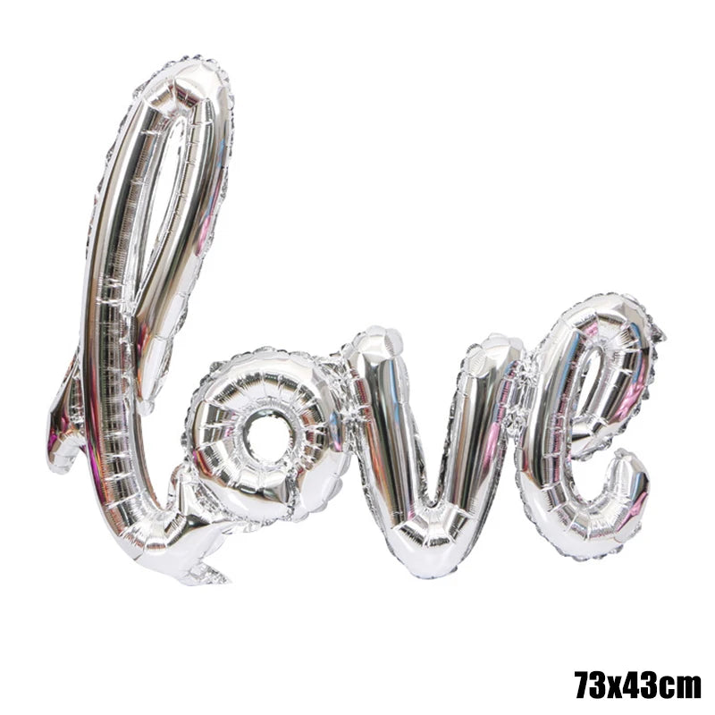 Heart Shaped Background Wall Foil Balloon Love Letter Balloons for Wedding Party Happy Valentines Day Home Decoration Supplies