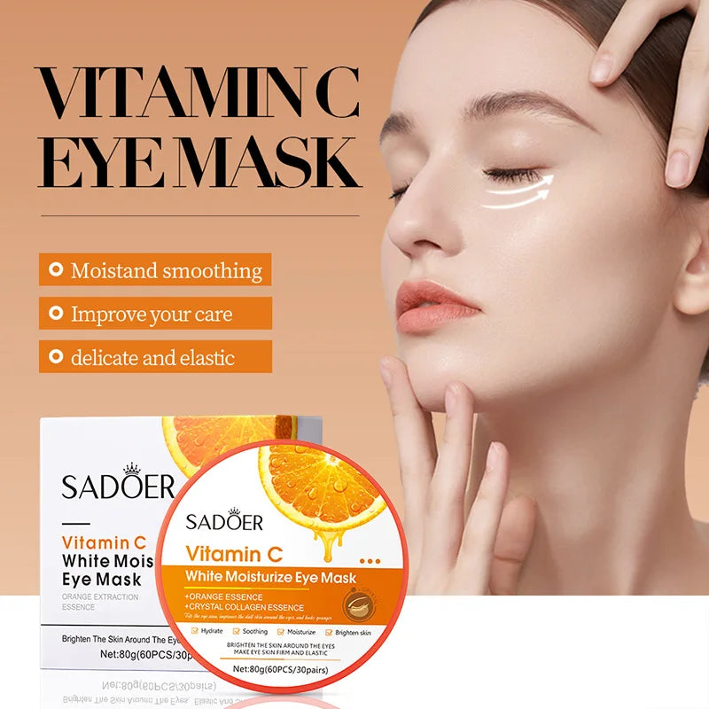 60PCS=30 Pairs Aloe Vera Eye Mask Moisturizing Collagen Hyaluronic Acid Gel Eye Patches Smoothing Repairing Eye Skin Care