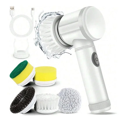 New Electric Spin Scrubber,Bathroom Cleaning Brush Power Scrubber with 5 Replaceable Brush Heads, 5 in 1 Electric Cleaning Brush