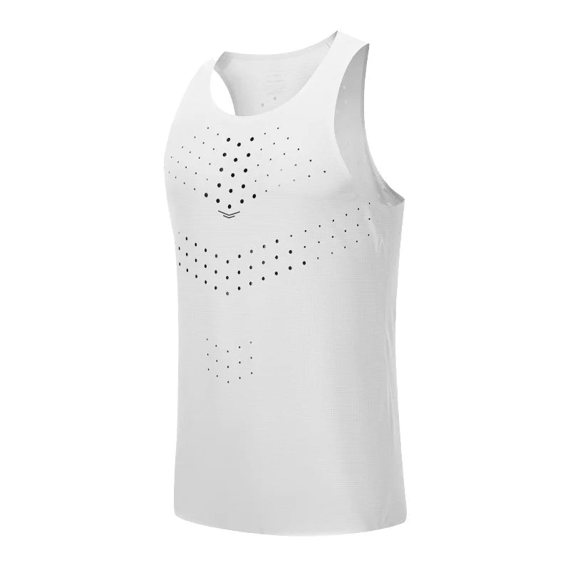 Men Gym Shirt Street High Quality Sleeveless T-shirts Quick Dry Tank Tops Workout Fitness Singlets Mesh Breathable Sport Vest