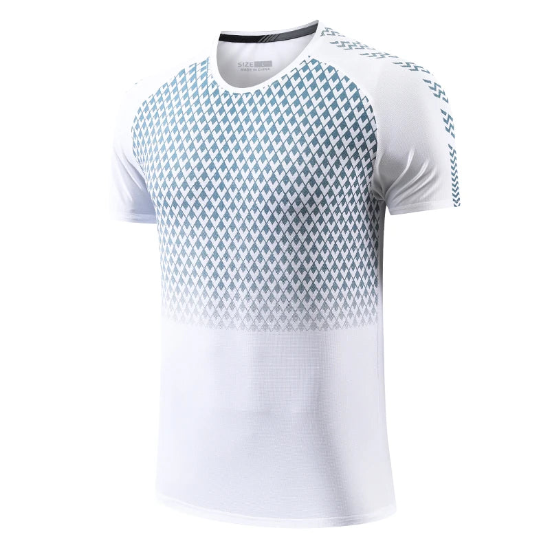 Sport Print Shirts Fashion Breathable Muscle Bodybuilding Men Short Sleeve Gym Workout Quick Dry Outdoors T Shirts